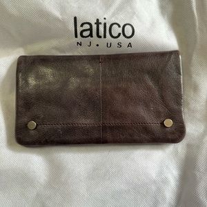 Latico Leather Terry wallet in Eggplant